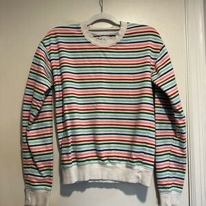 Dog Treads Sz: S  bright multi colored Striped Crew Neck Pullover Sweater.